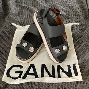 Brand new Ganni Crystal Slingback Sandals Size 40